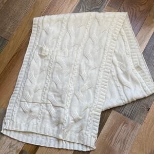 Punctuate Barnes & Noble Ivory Cable Knit Scarf Cozy Winter Wrap